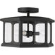 Walton 3 Light 16 inch Black Outdoor Semi-Flush Mount