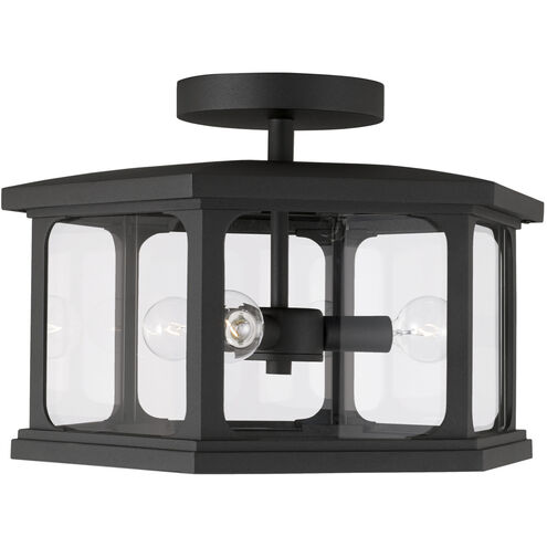 Walton 3 Light 16 inch Black Outdoor Semi-Flush Mount