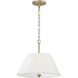 Parson 3 Light 15 inch Matte Brass Semi-Flush Ceiling Light, Convertible Dual Mount