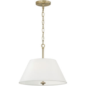Parson 3 Light 15 inch Matte Brass Semi-Flush Ceiling Light, Convertible Dual Mount