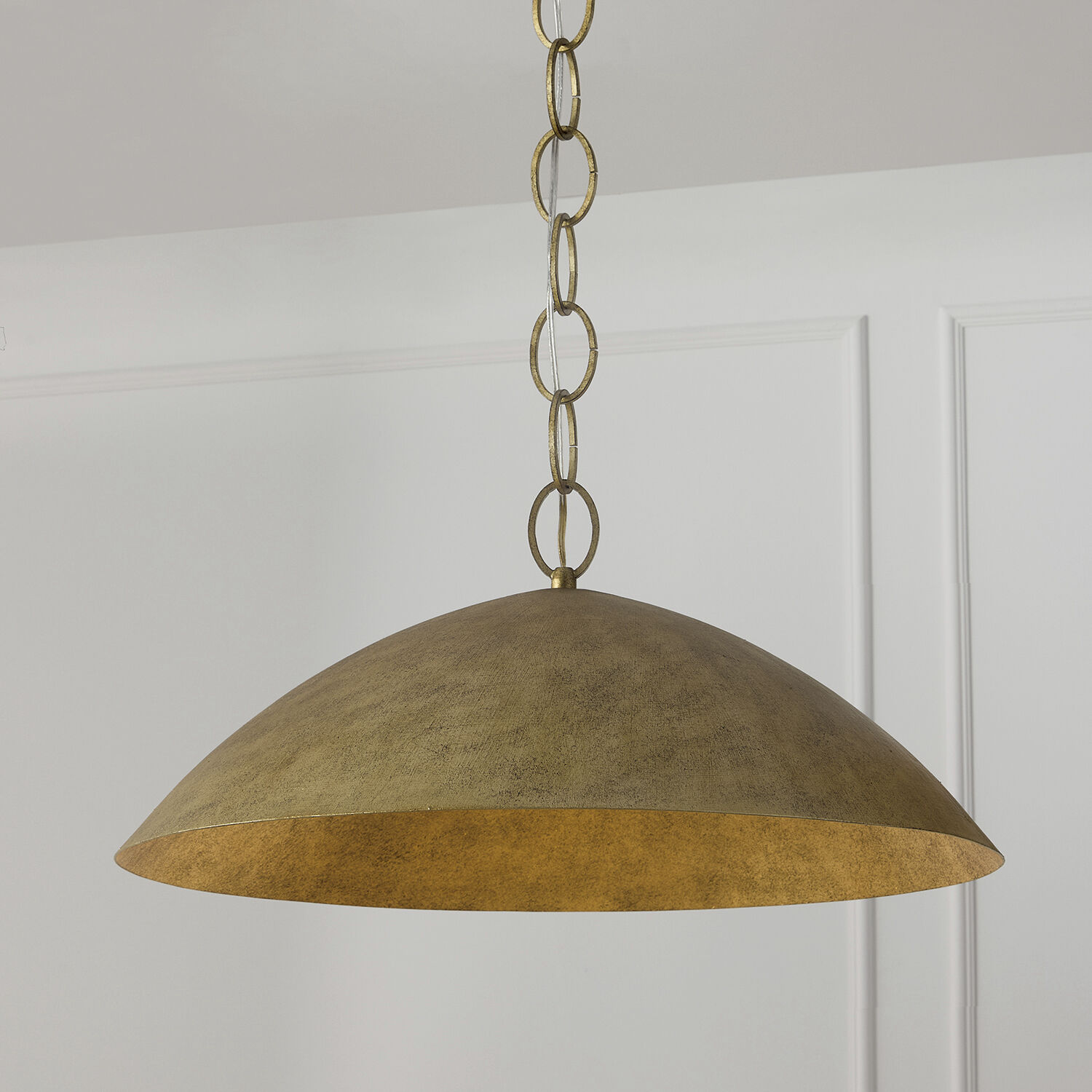 Francesca LED 24 inch Feathered Gold Pendant Ceiling Light