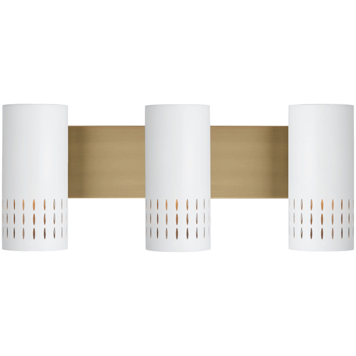 Dash 3 Light 24 inch Aged Brass and White Vanity Light Wall Light