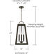 Leighton 4 Light 12 inch Oiled Bronze Outdoor Hanging Lantern