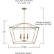 Grady 4 Light 27.5 inch Matte Brass Pendant Ceiling Light