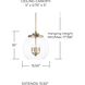 Mid Century 4 Light 16 inch Aged Brass Pendant Ceiling Light