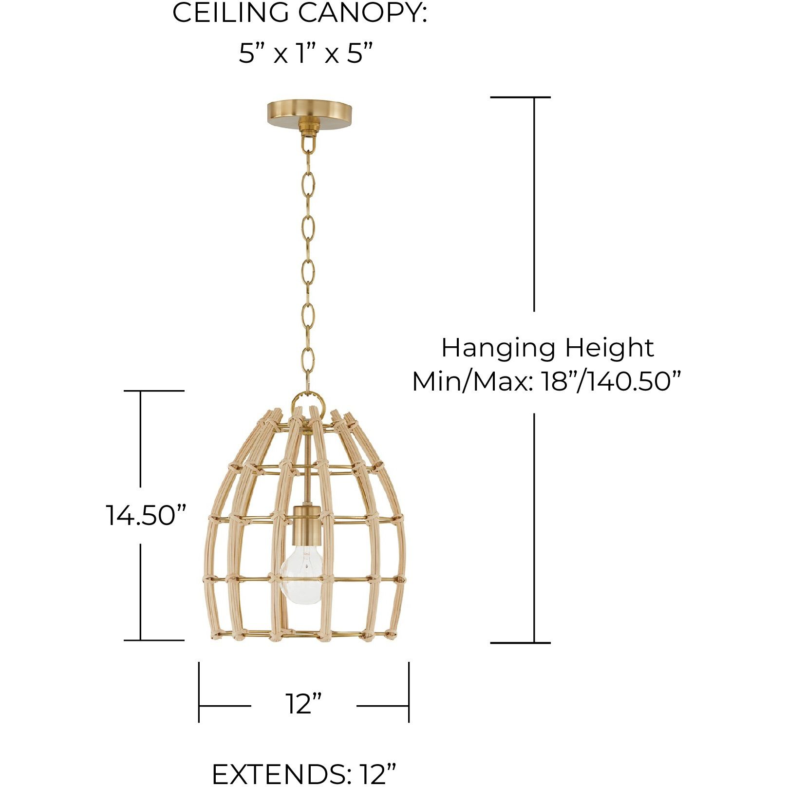 Wren 1 Light 12 inch Matte Brass Pendant Ceiling Light