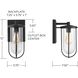 Corbin 1 Light 12 inch Black Outdoor Wall Mount