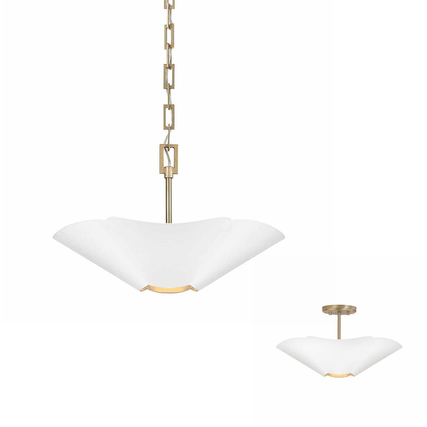Maeve 4 Light 18.5 inch Matte Brass and White Pendant Ceiling Light