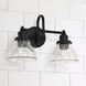 Baxter 2 Light 16 inch Matte Black Vanity Light Wall Light