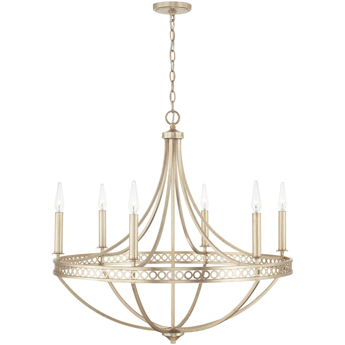 Isabella 6 Light 30 inch Winter Gold Chandelier Ceiling Light