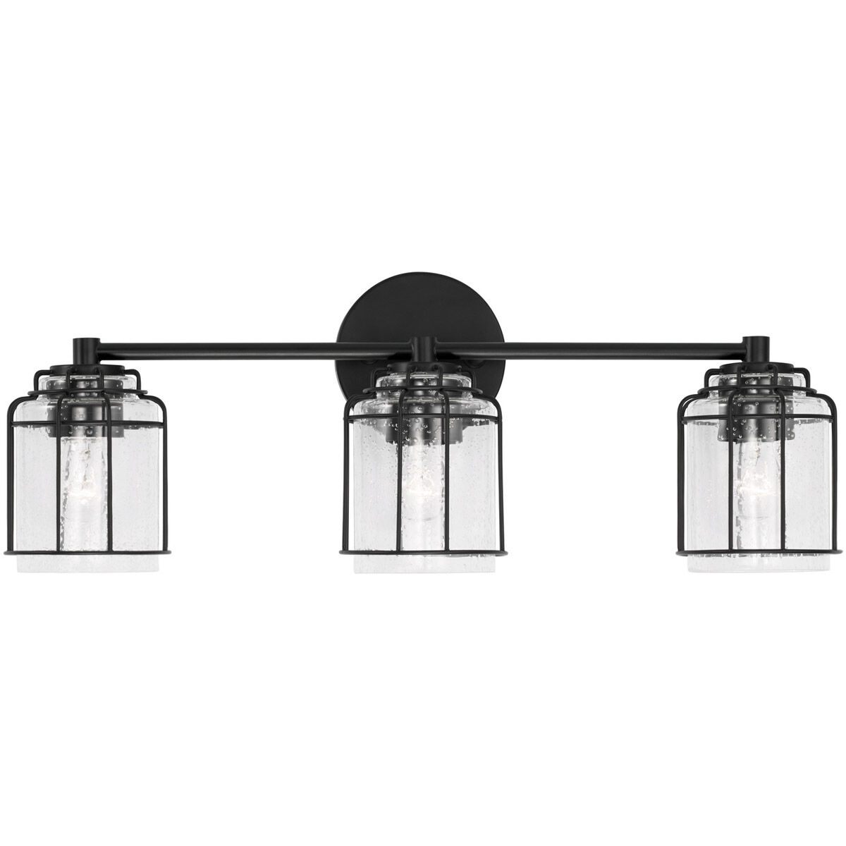 Harmon 3 Light 24 inch Matte Black Vanity Light Wall Light