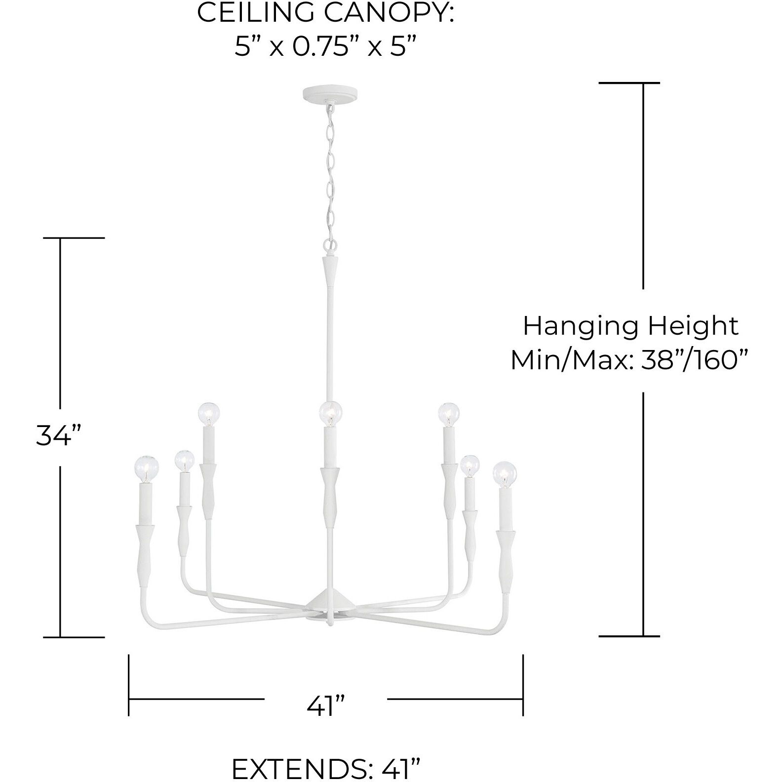 Paloma 8 Light 41 inch Textured White Chandelier Ceiling Light