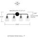 Amara 4 Light 32 inch Matte Black with Brass Vanity Light Wall Light