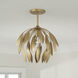 Margeaux 1 Light 14 inch Buffed Gold Pendant Ceiling Light, Convertible Dual Mount