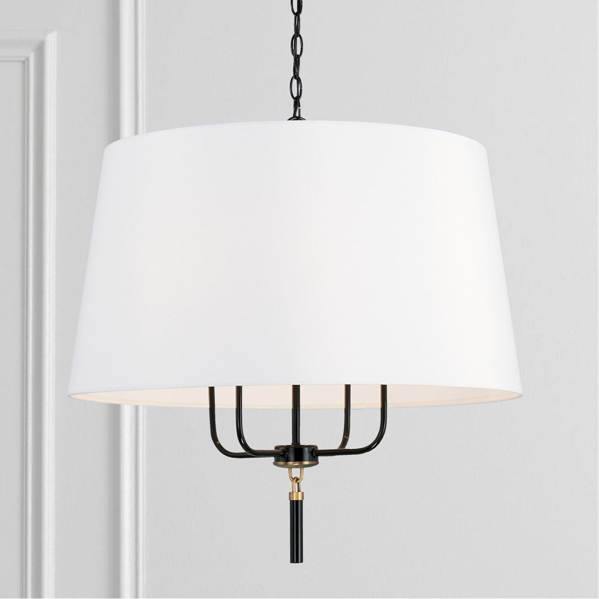 Beckham 4 Light 26 inch Glossy Black and Aged Brass Pendant Ceiling Light