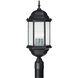 Main Street 3 Light 24 inch Black Outdoor Post Lantern