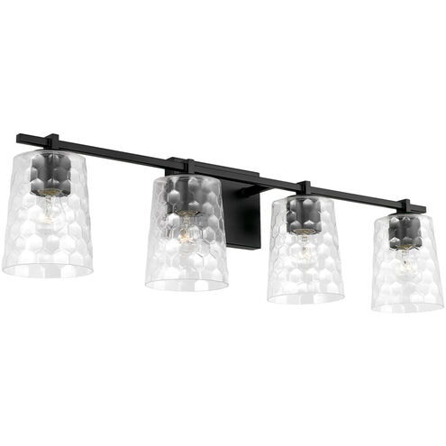 Burke 4 Light 33 inch Matte Black Vanity Light Wall Light