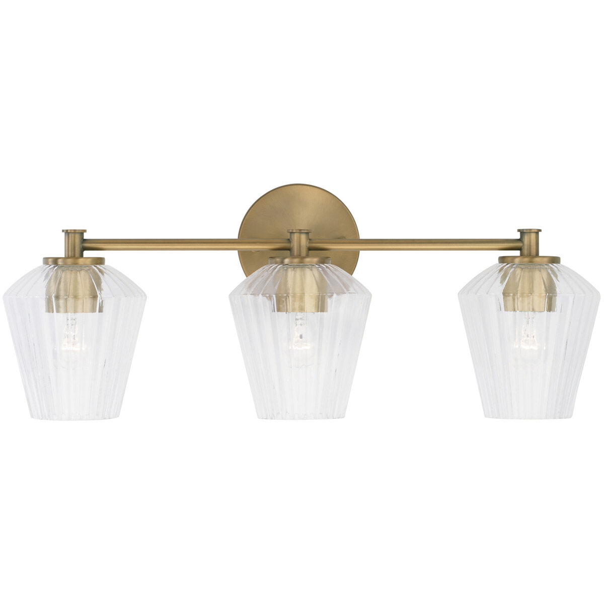 Beau 3 Light 24 inch Aged Brass Vanity Light Wall Light