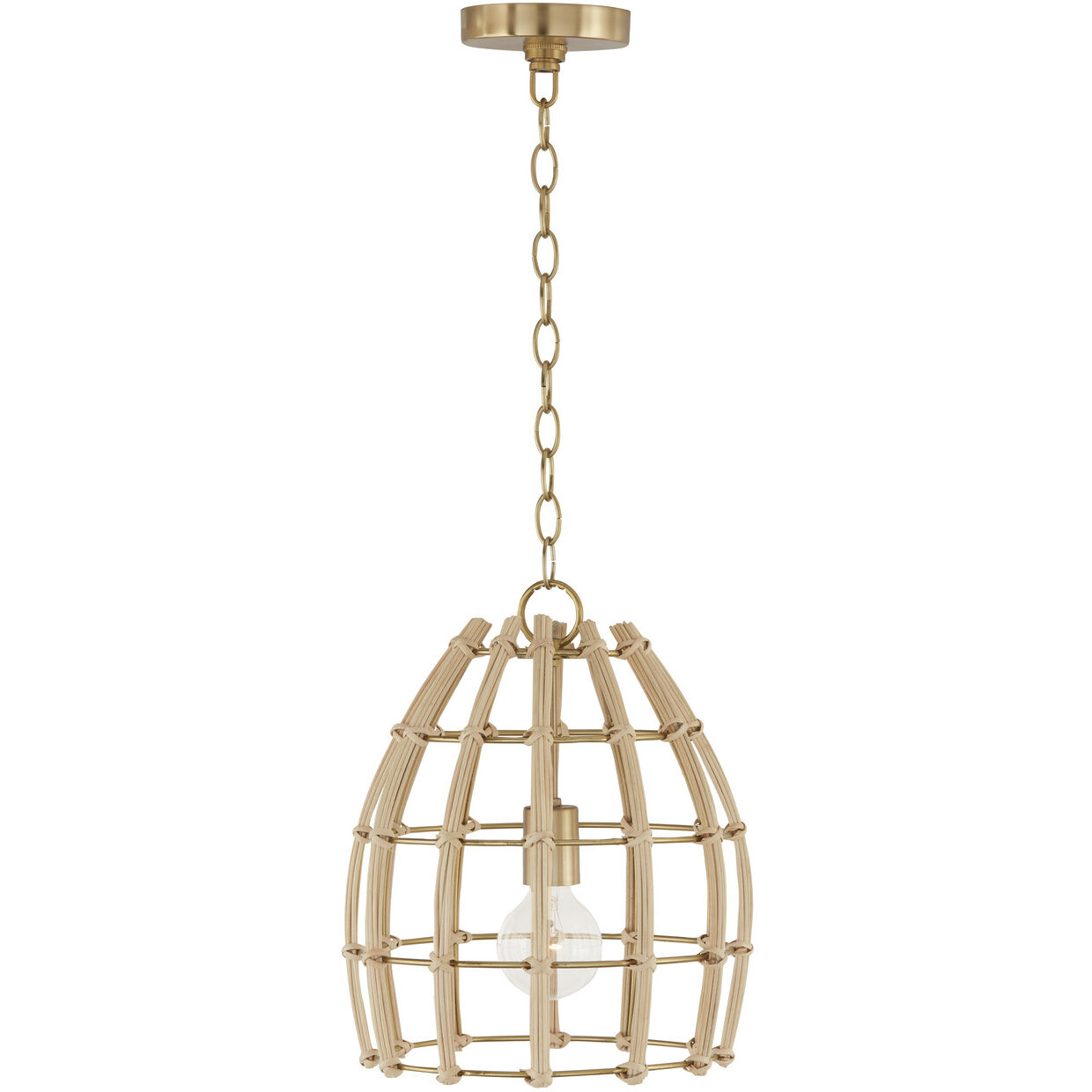 Wren 1 Light 12 inch Matte Brass Pendant Ceiling Light