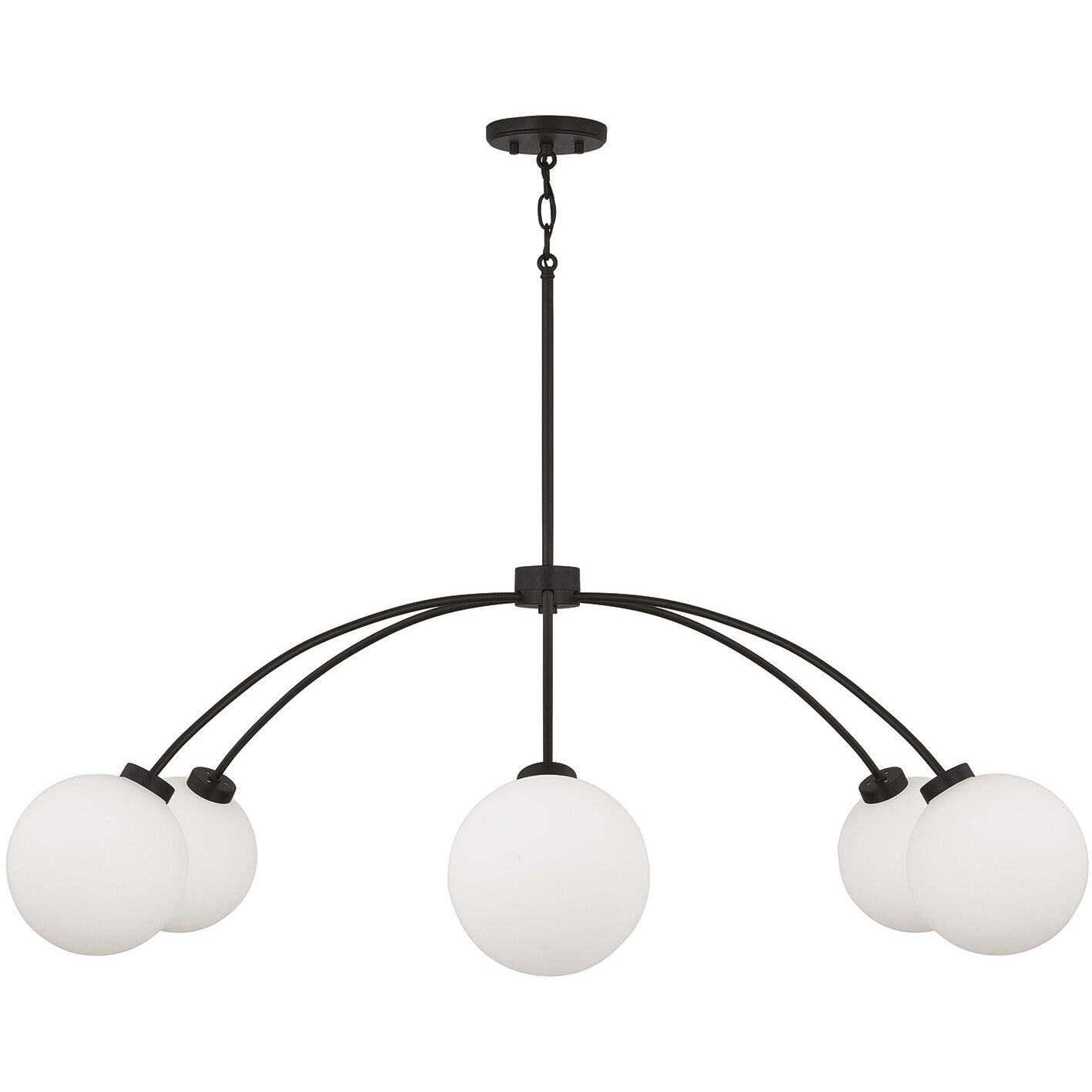 Amos 6 Light 47 inch Black Iron Chandelier Ceiling Light