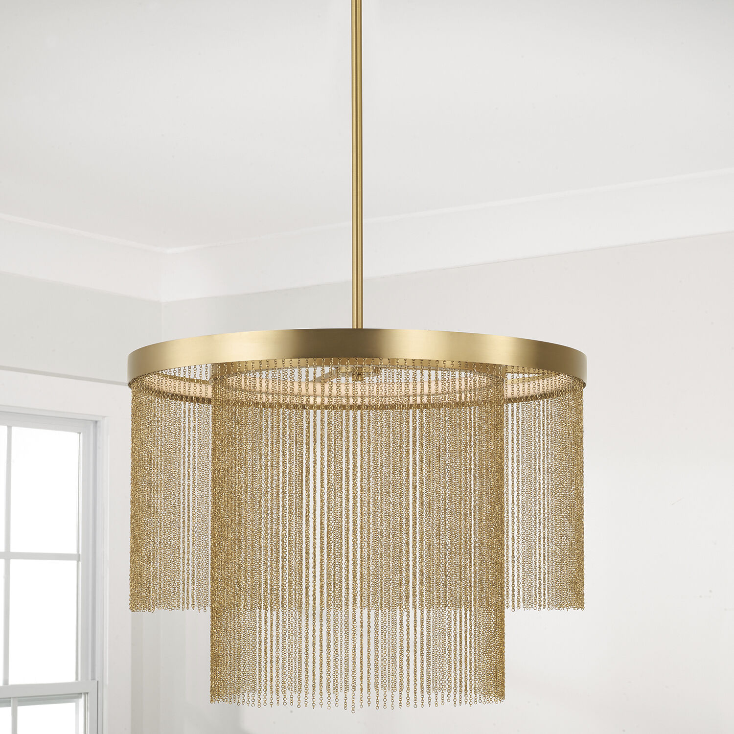Rae LED 23.75 inch Aged Brass Pendant Ceiling Light