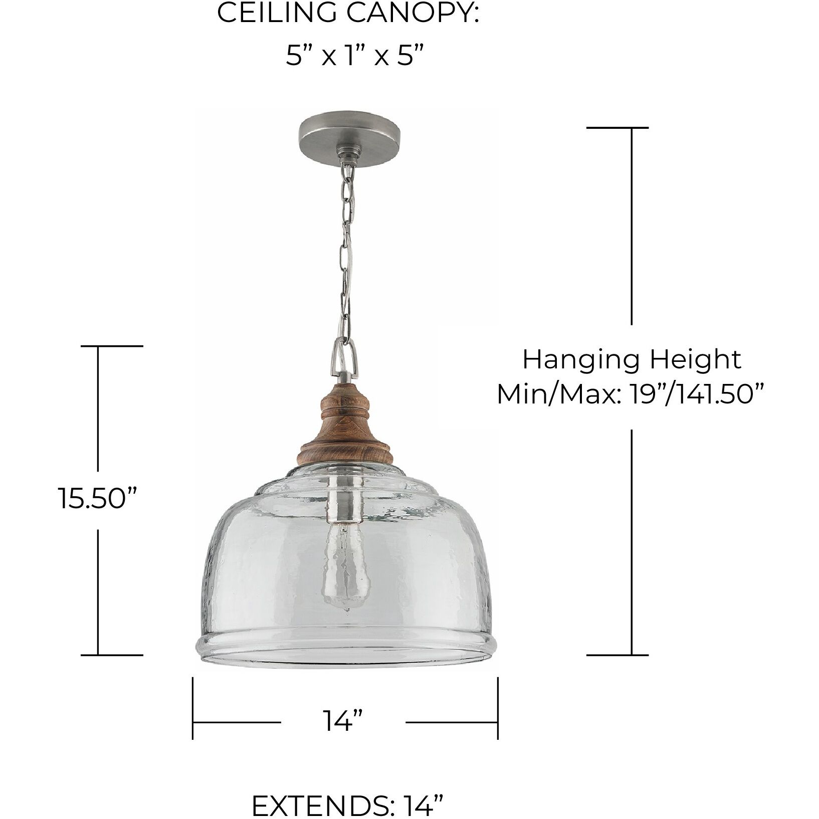 Julian 1 Light 14 inch Grey Wash Pendant Ceiling Light