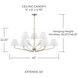 Chadwick 9 Light 45 inch Aged Brass Chandelier Ceiling Light