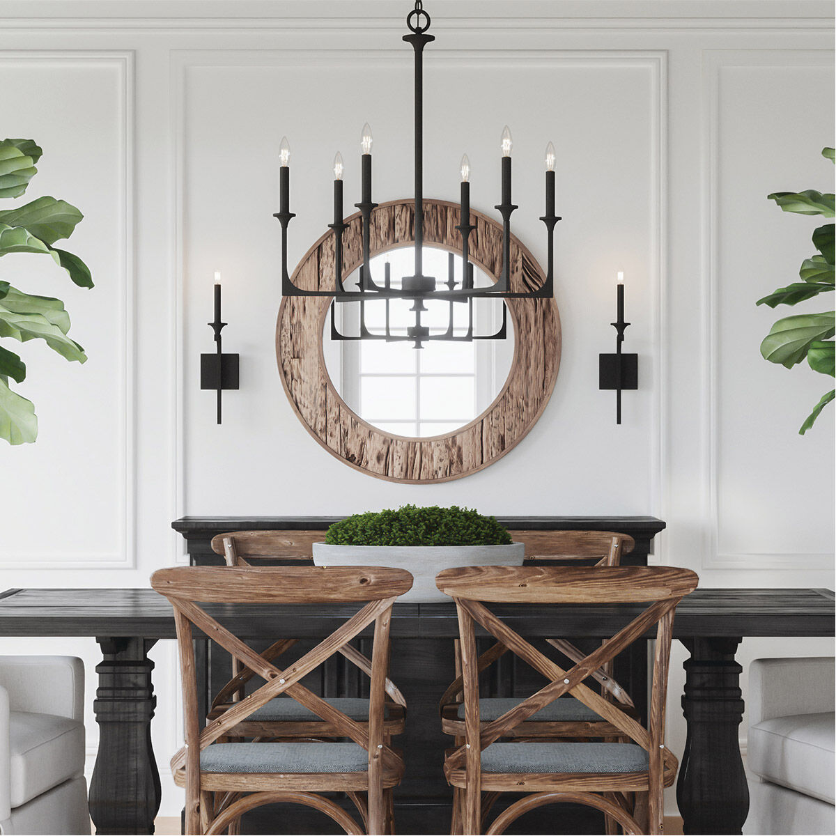 Clint 1 Light 5 inch Black Iron Sconce Wall Light