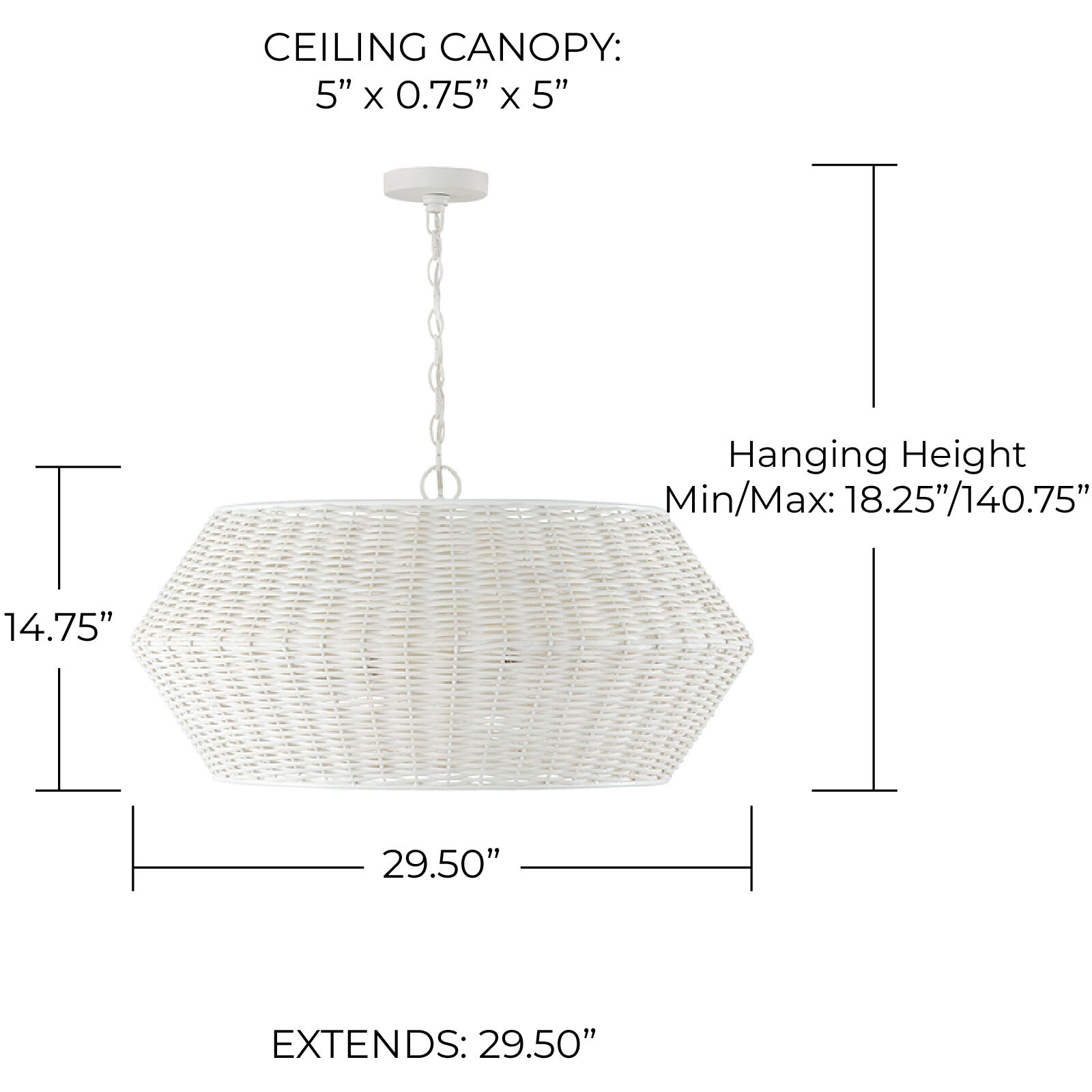 Boca 6 Light 29.5 inch Chalk White Pendant Ceiling Light
