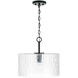 Emerson 1 Light 15 inch Matte Black Semi-Flush Mount Ceiling Light, Convertible Dual Mount
