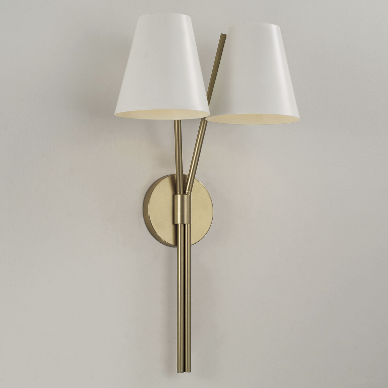 Cami 2 Light 12.5 inch Aged Brass and White Sconce Wall Light