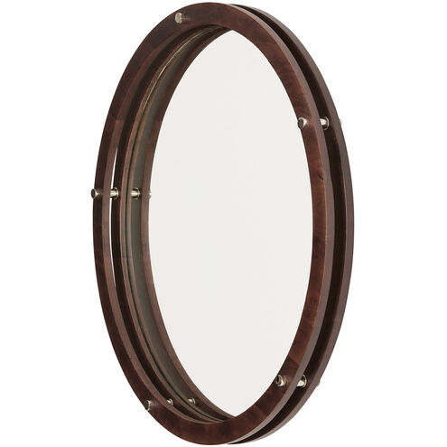 Mirror 30 X 30 inch Dark Wood and Polished Nickel Wall Mirror