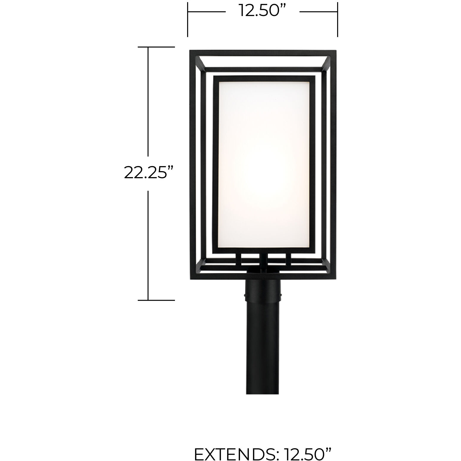 Aiden 1 Light 22.25 inch Black Outdoor Post Lantern