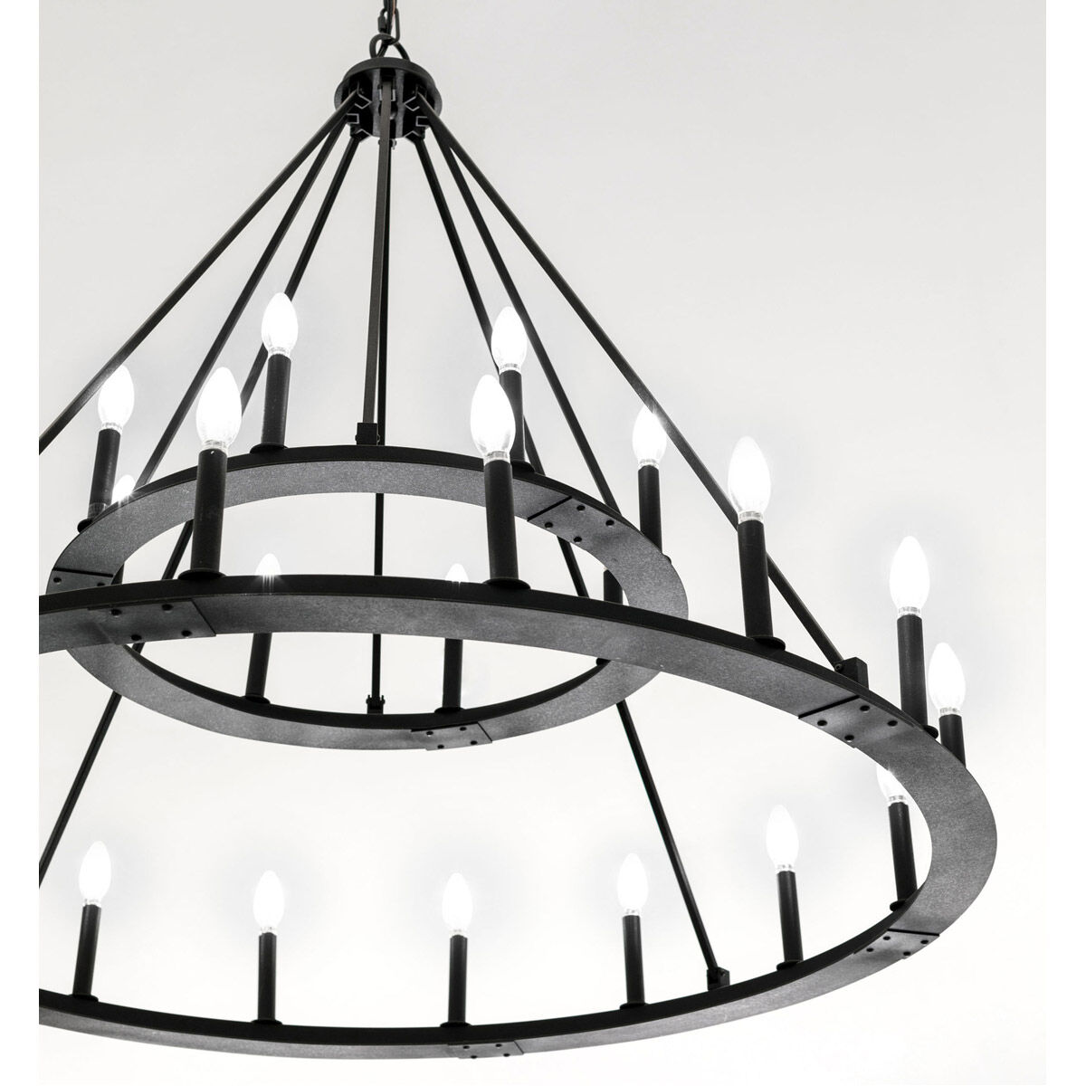 Pearson 24 Light 48 inch Black Iron Chandelier Ceiling Light