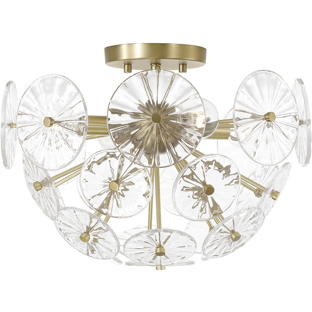 Emelie 4 Light 15.5 inch Matte Brass Semi-Flush Mount Ceiling Light