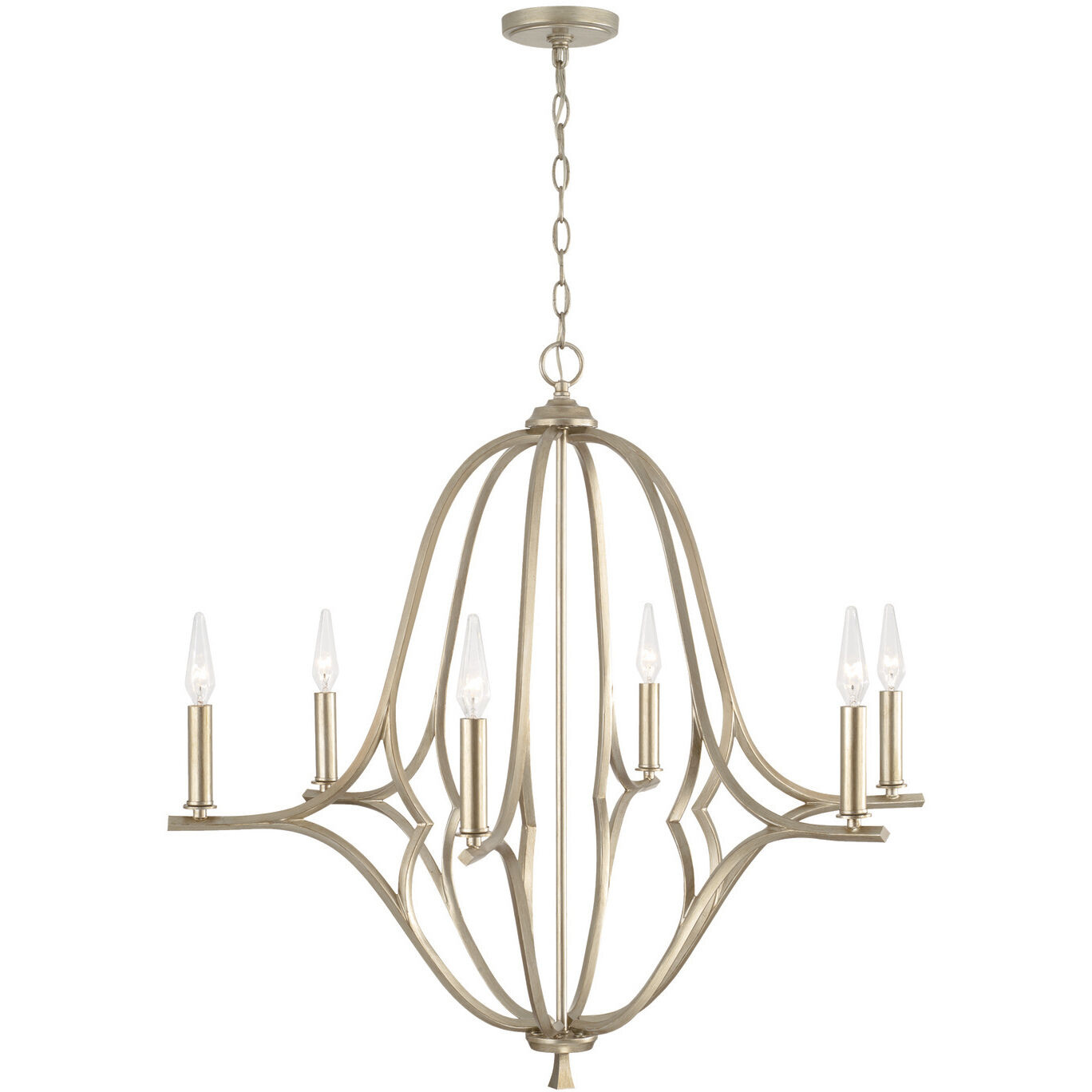 Claire 6 Light 32 inch Brushed Champagne Chandelier Ceiling Light