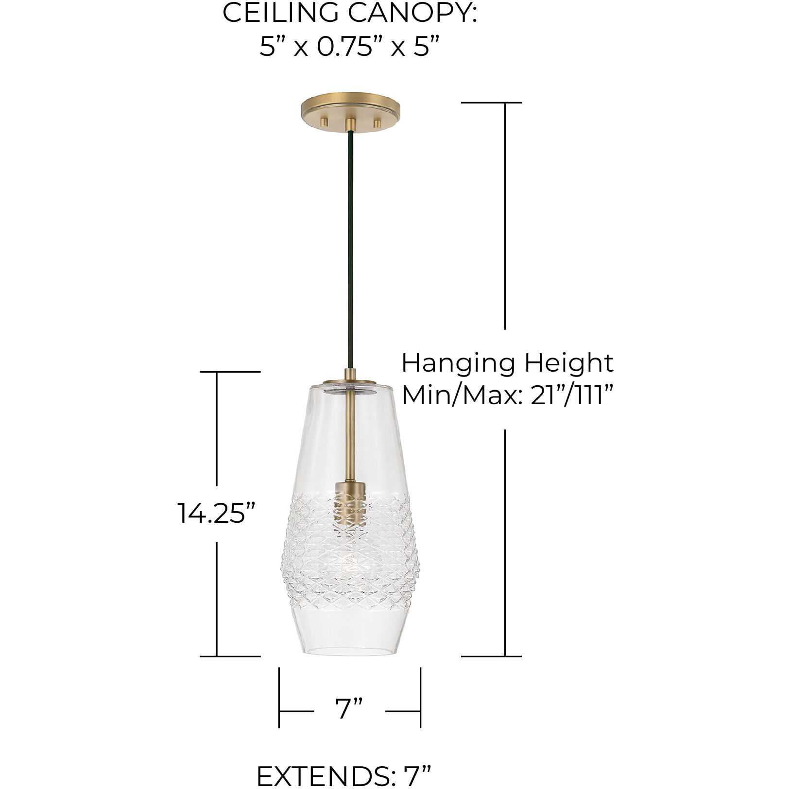 Dena 1 Light 7 inch Aged Brass Pendant Ceiling Light
