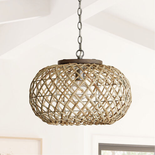 Rainey 1 Light 18.5 inch Grey Wash and Antique Nickel Pendant Ceiling Light