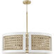 Lola 6 Light 30 inch Flat White and Matte Brass Chandelier Ceiling Light