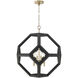 Geo 4 Light 24 inch Flat Black and Matte Brass Pendant Ceiling Light