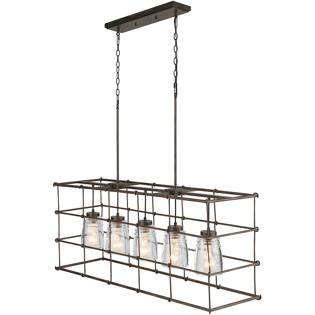 Turner 5 Light 50 inch Nordic Grey Island Ceiling Light