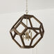 Geo 4 Light 24 inch Nordic Wood and Matte Brass Pendant Ceiling Light