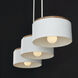 Liam 3 Light 46.5 inch Light Wood and White Linear Chandelier Ceiling Light