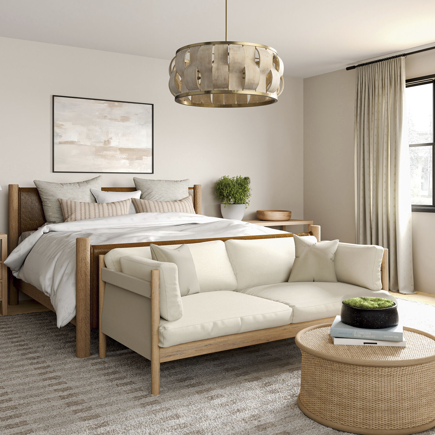 Willa 6 Light 32 inch Matte Brass Pendant Ceiling Light