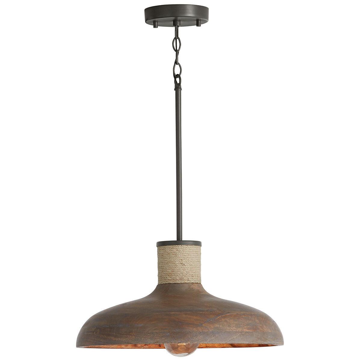 Jacob 1 Light 17 inch Grey Wash and Iron Silk Pendant Ceiling Light