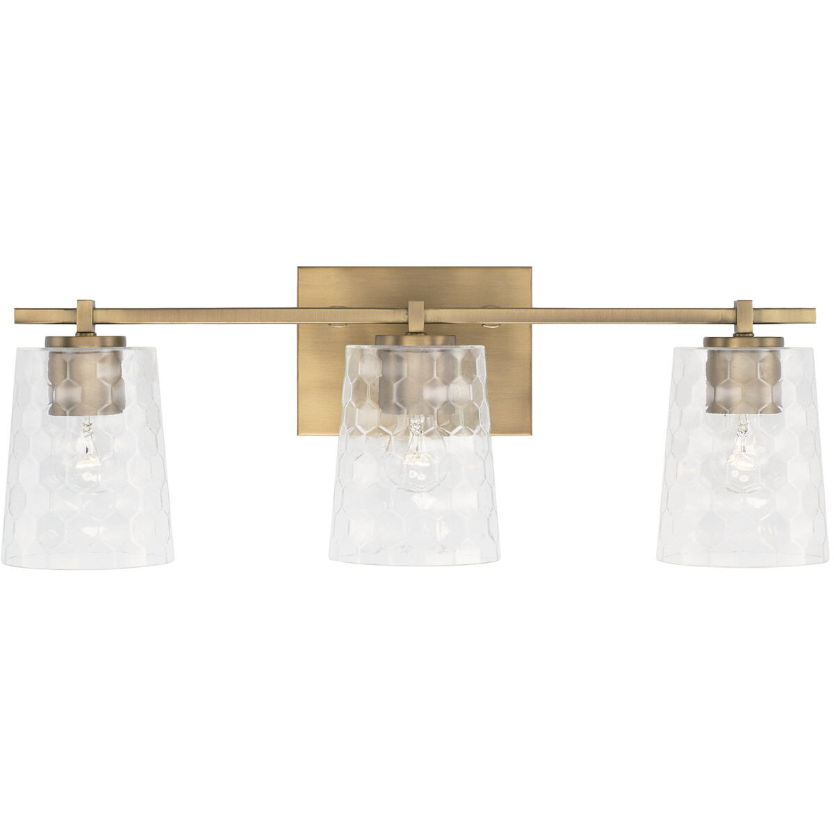 Burke 3 Light 24 inch Aged Brass Vanity Light Wall Light