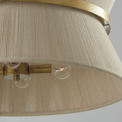 Cecilia 8 Light 24 inch Bleached Natural Rope and Patinaed Brass Pendant Ceiling Light