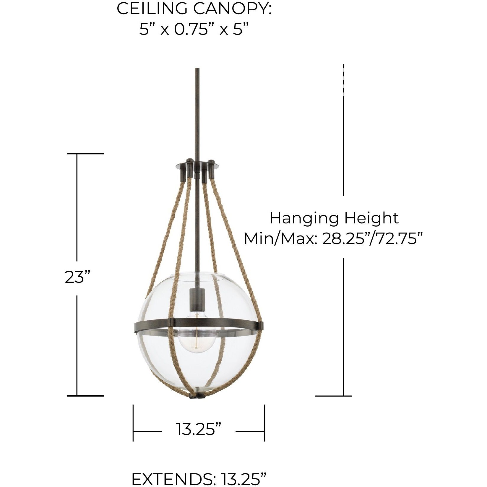 Beaufort 1 Light 13 inch Nordic Grey Pendant Ceiling Light