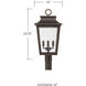 Chandler 4 Light 23.75 inch Oiled Bronze Outdoor Post Lantern
