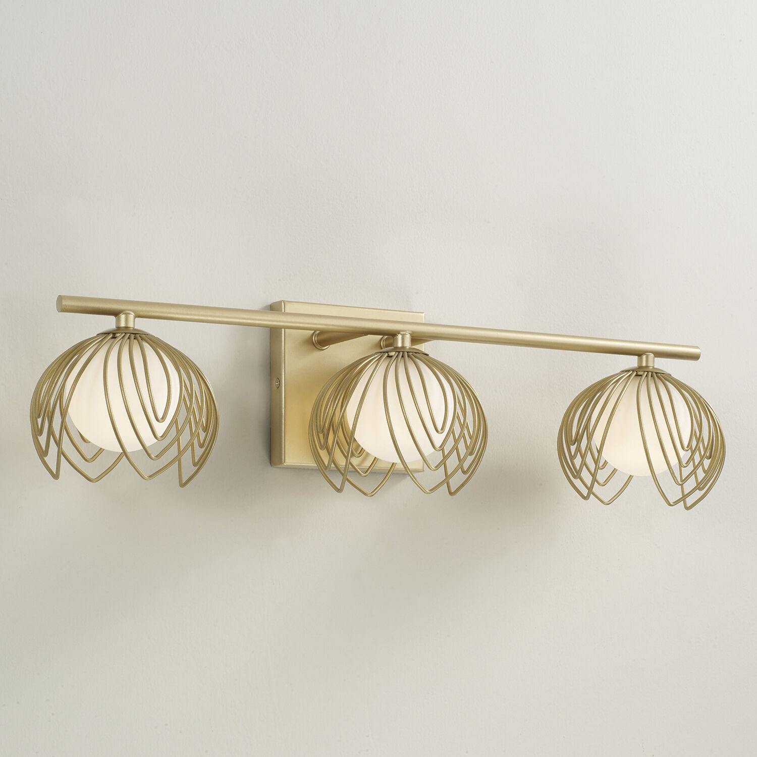 Flora 3 Light 22.75 inch Buffed Gold Vanity Light Wall Light